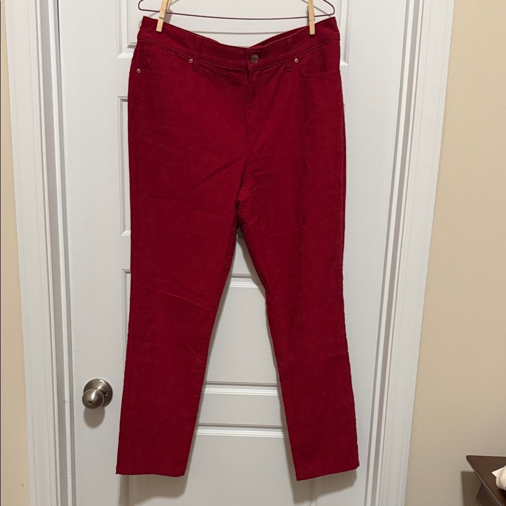 Women's Red floral Jeggings Chicos size 12p